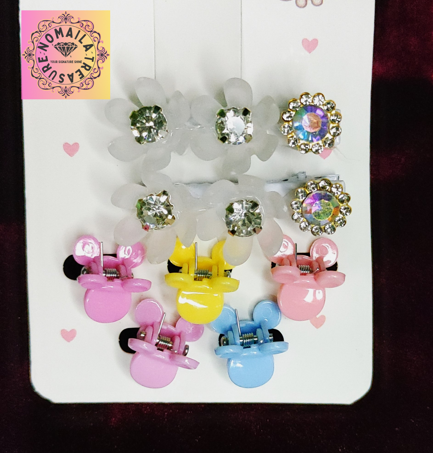 Mini Claw Clips With Colorful Pins D-5002