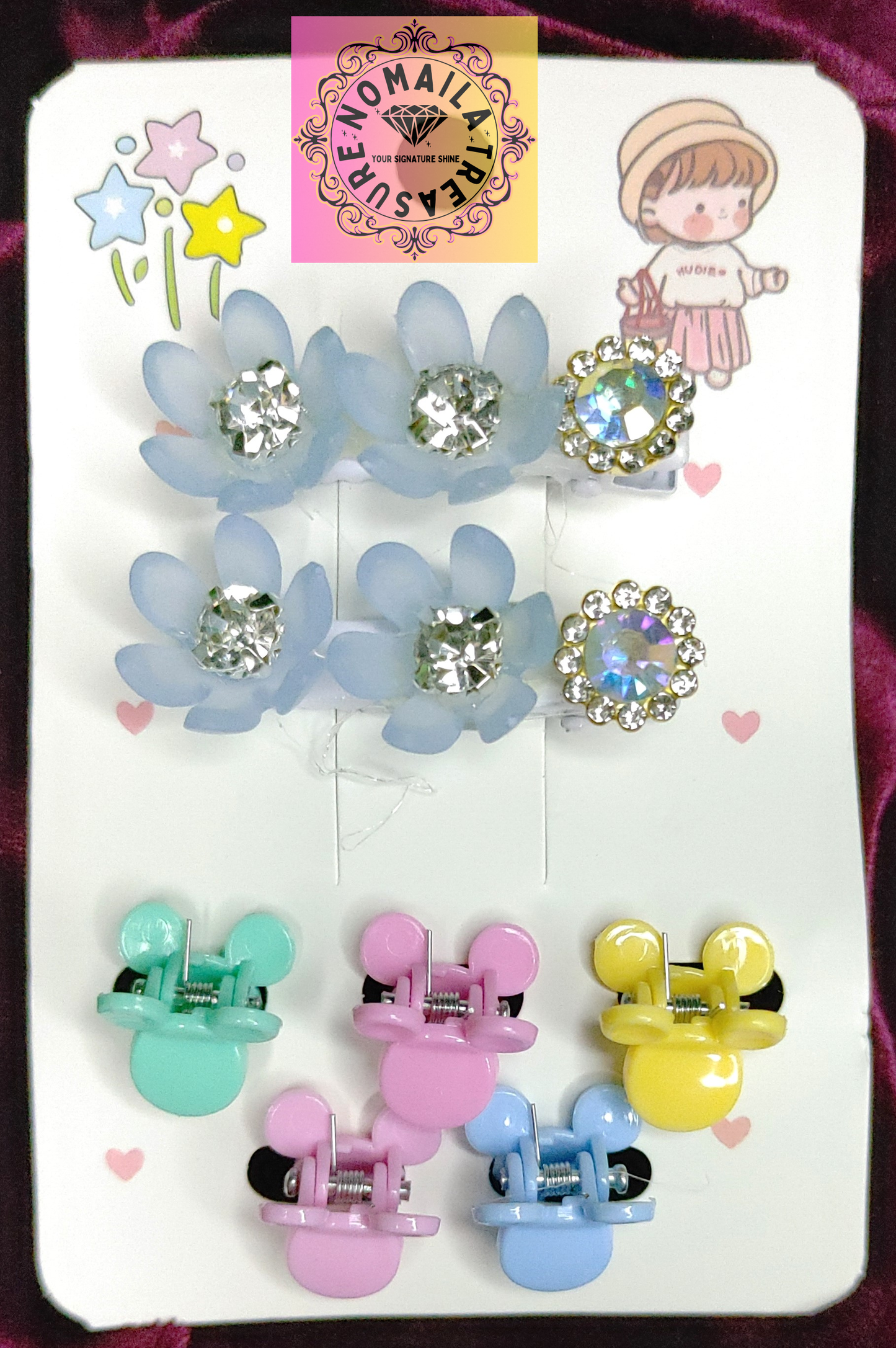 Mini Claw Clips With Colorful Pins D-5002