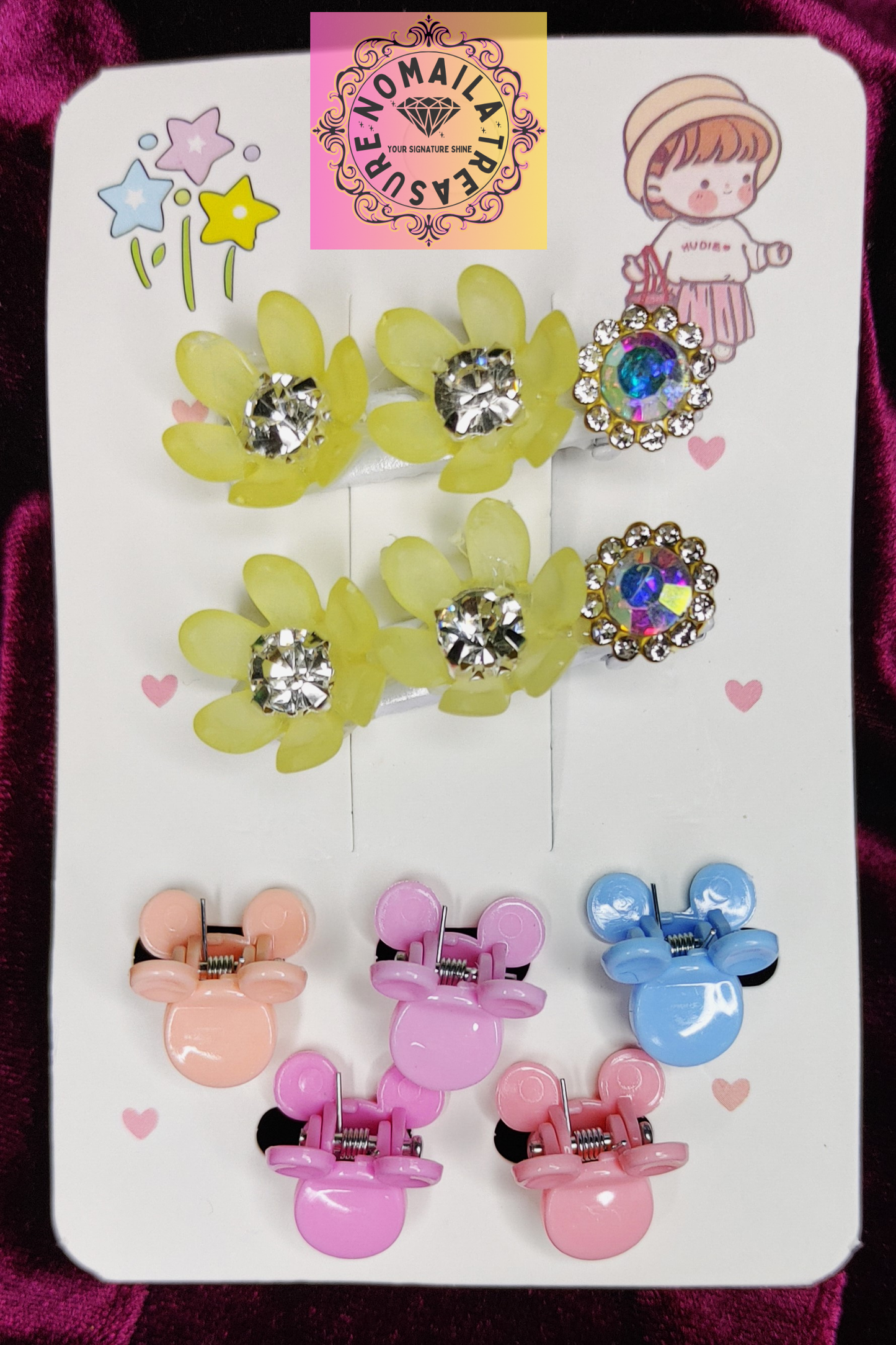 Mini Claw Clips With Colorful Pins D-5002