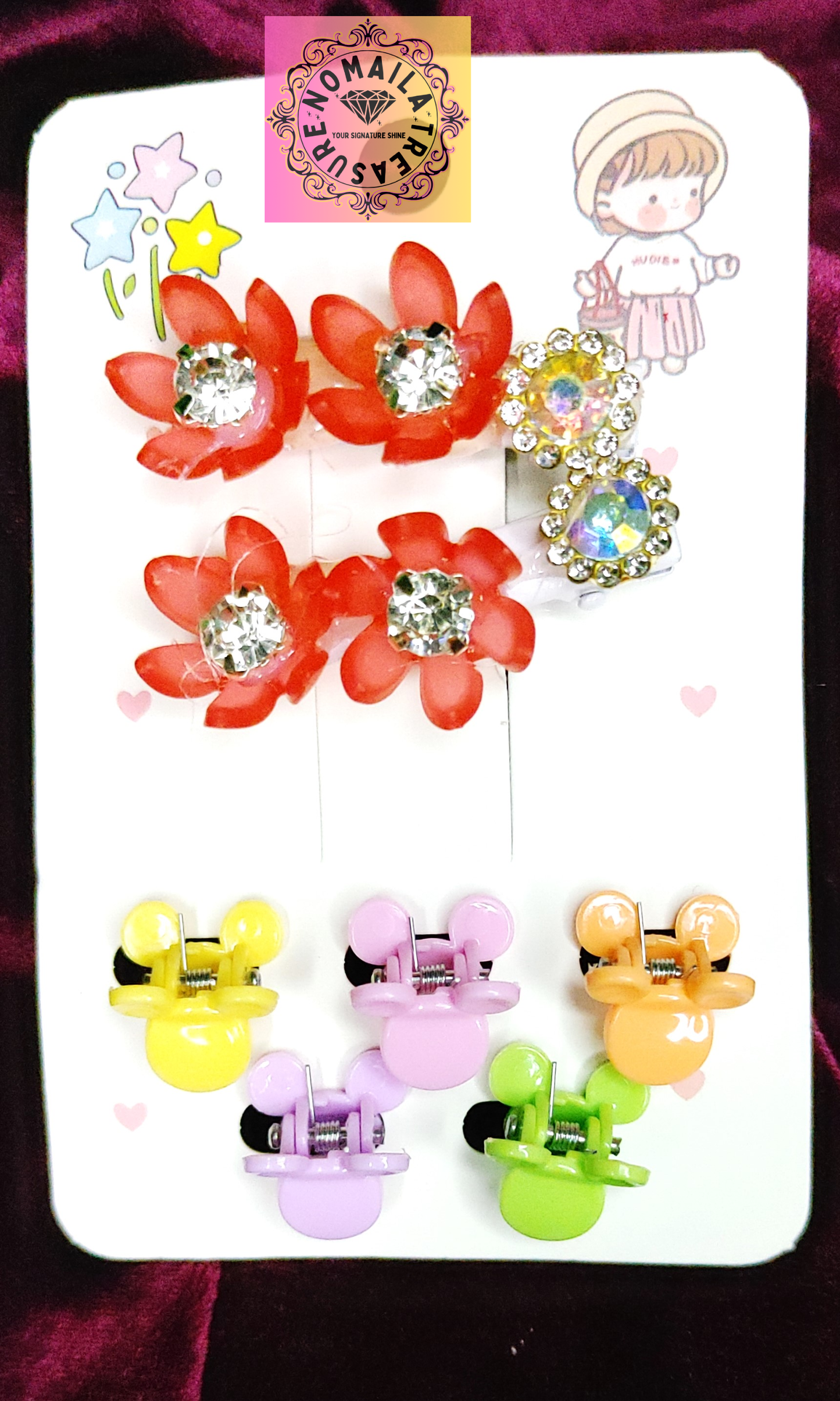 Mini Claw Clips With Colorful Pins D-5002