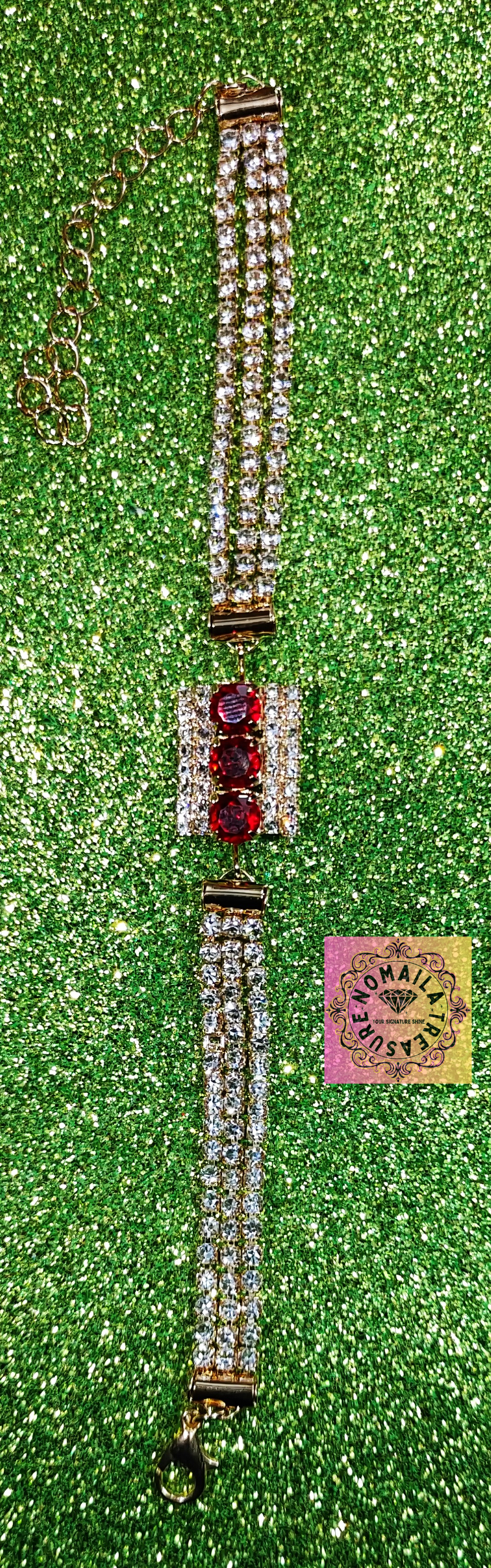 3 Zircon Stones Bracelet D-4001