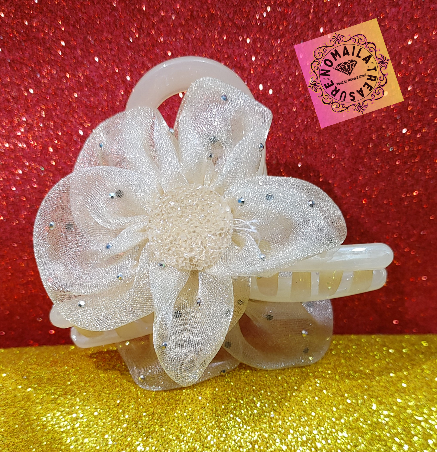 Lace Mesh Bow Hair Clip for Women D-6002