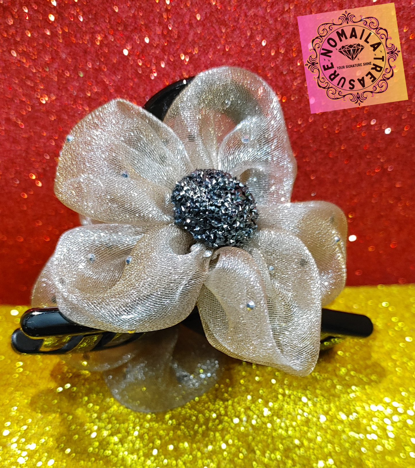 Lace Mesh Bow Hair Clip for Women D-6002