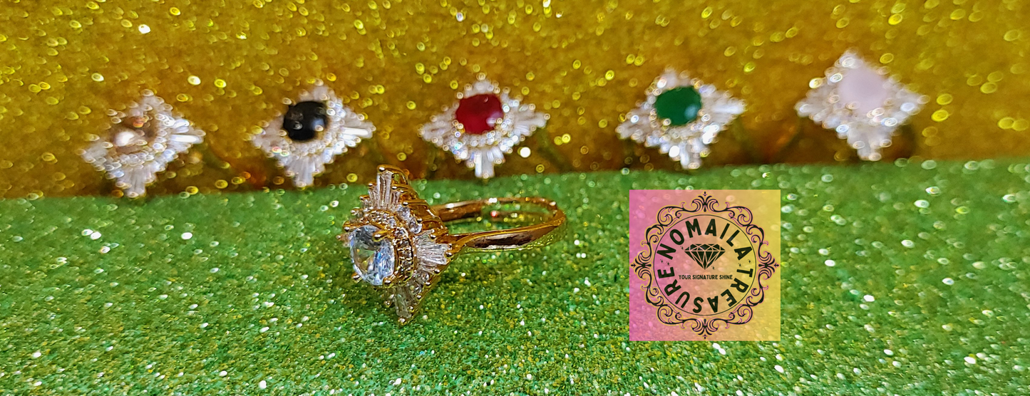 Zircon Adjustable Rings (Golden Edition) D-2004