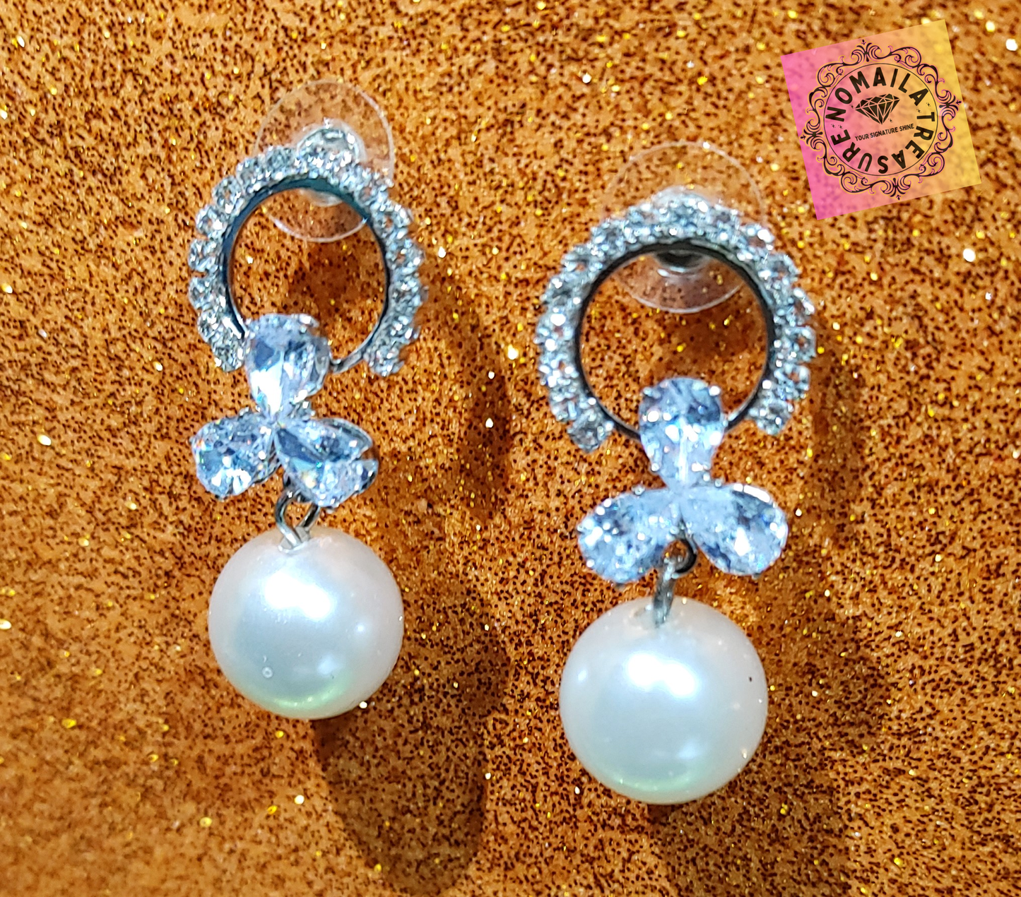 Crystal Peal Earring D-1020