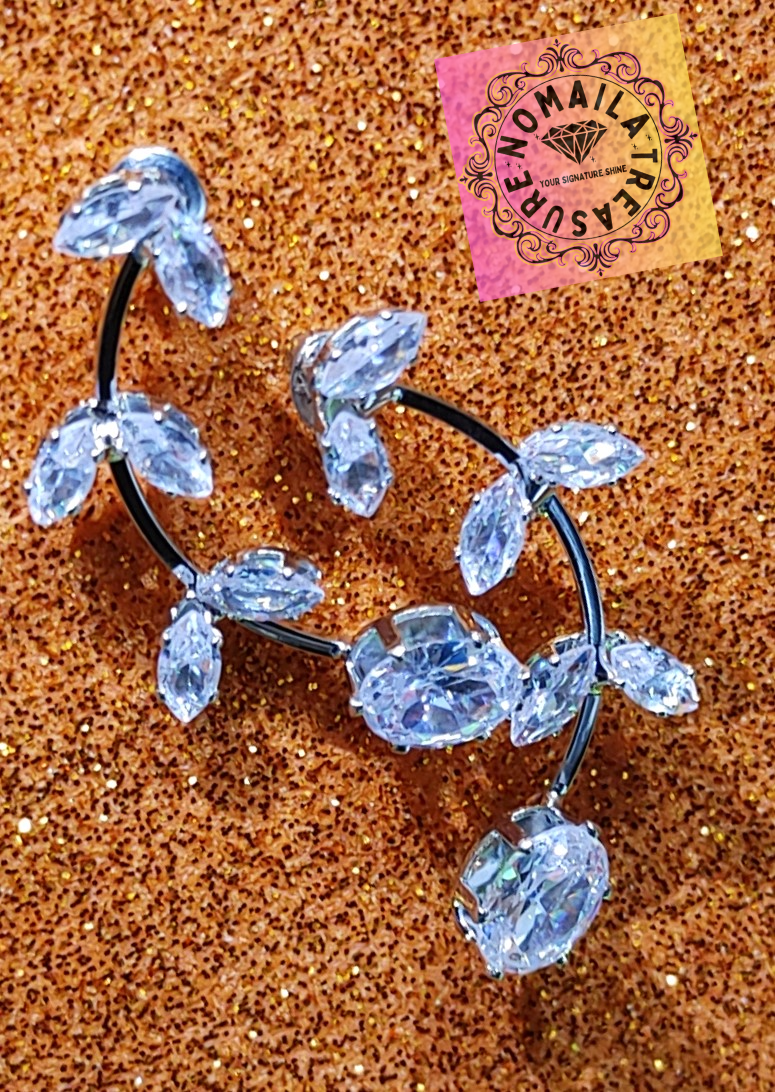 Crystal Metal Base Earring D-1010