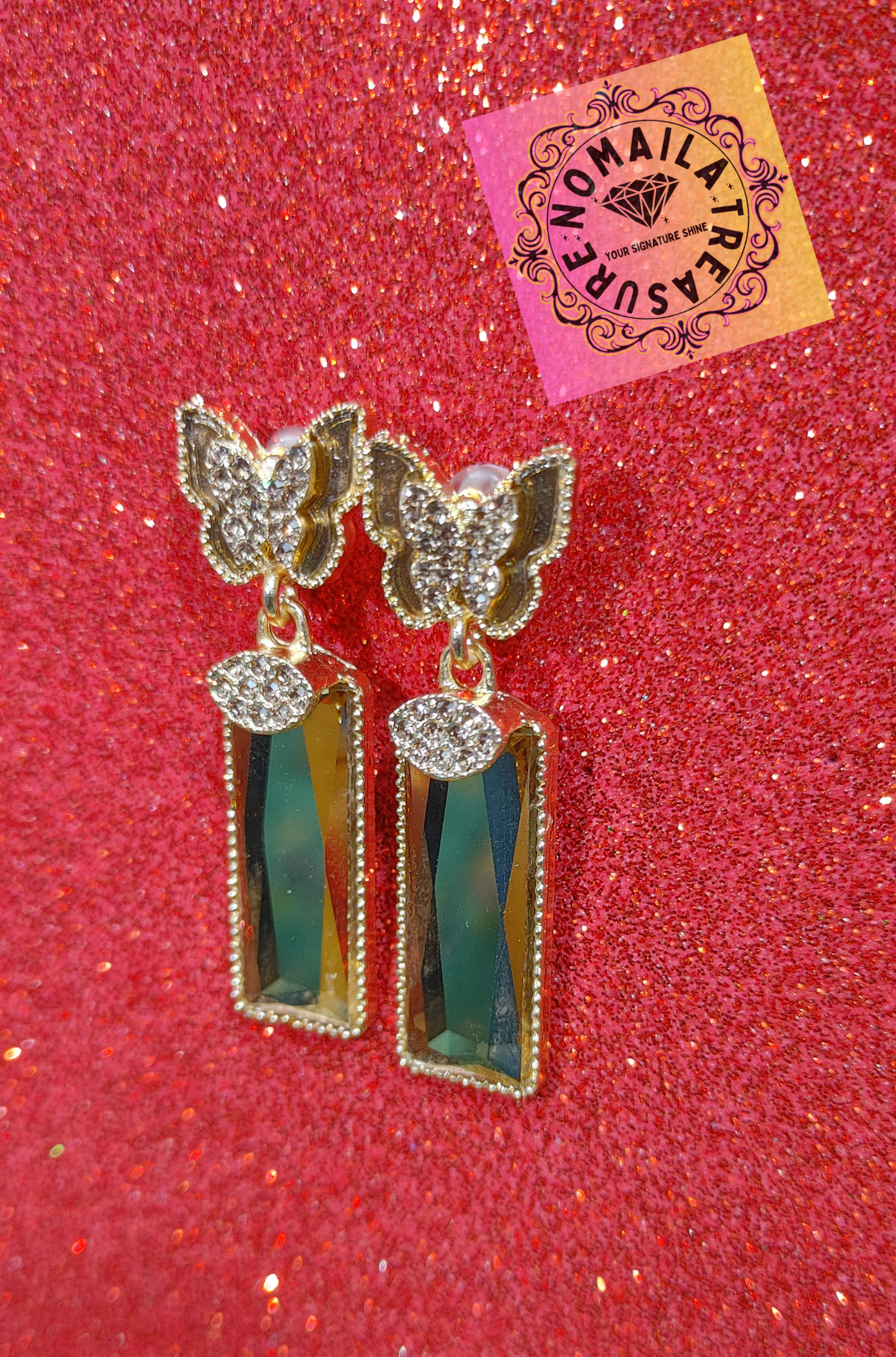 Crystal Butterfly Earring D-1008